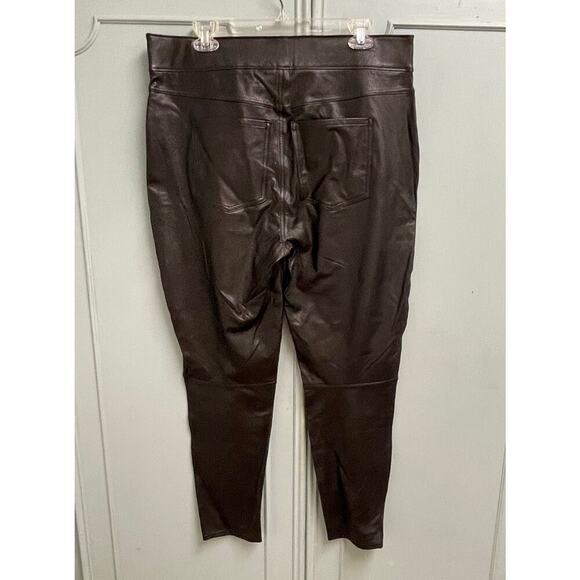 Spanx Size 1X NEW Luxe Black Faux Leather Look Leggings Pull On Ankle Skinny - Picture 3 of 5